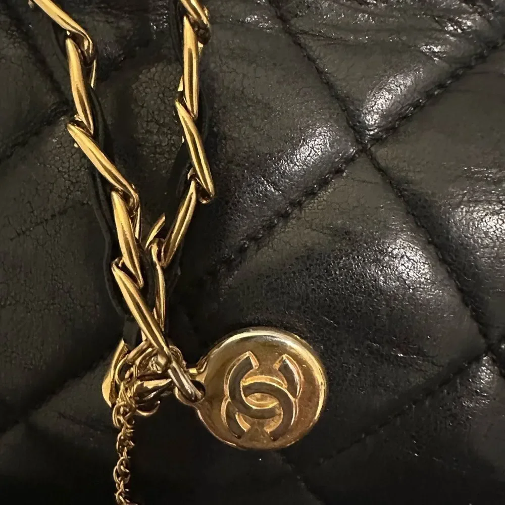 CHANEL Black Quilted Shoulder Bag